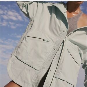 FP Movement by Free People Rain Coat: Light blue/green